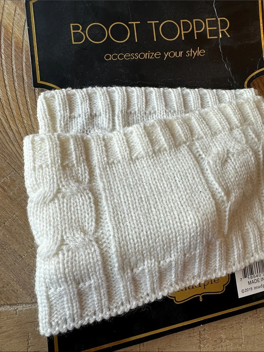 Mud Pie Cream Cable Knit Boot Cuffs Boot Toppers Leg Warmers NWT